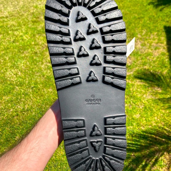 New Gucci Web Stripe Slide Sandals UK 12 US 13 - Picture 3 of 5